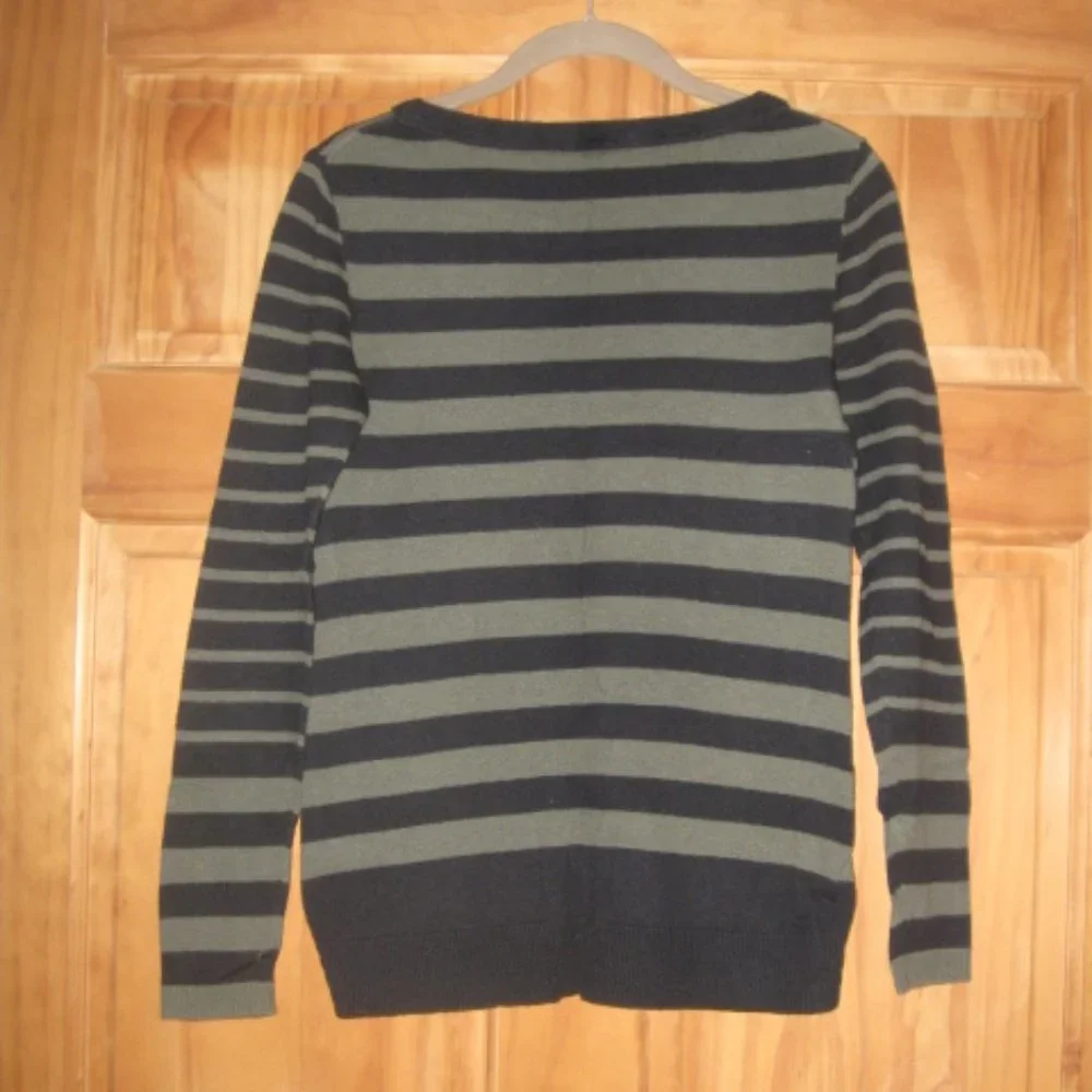 Express Green/Black Striped Sweater